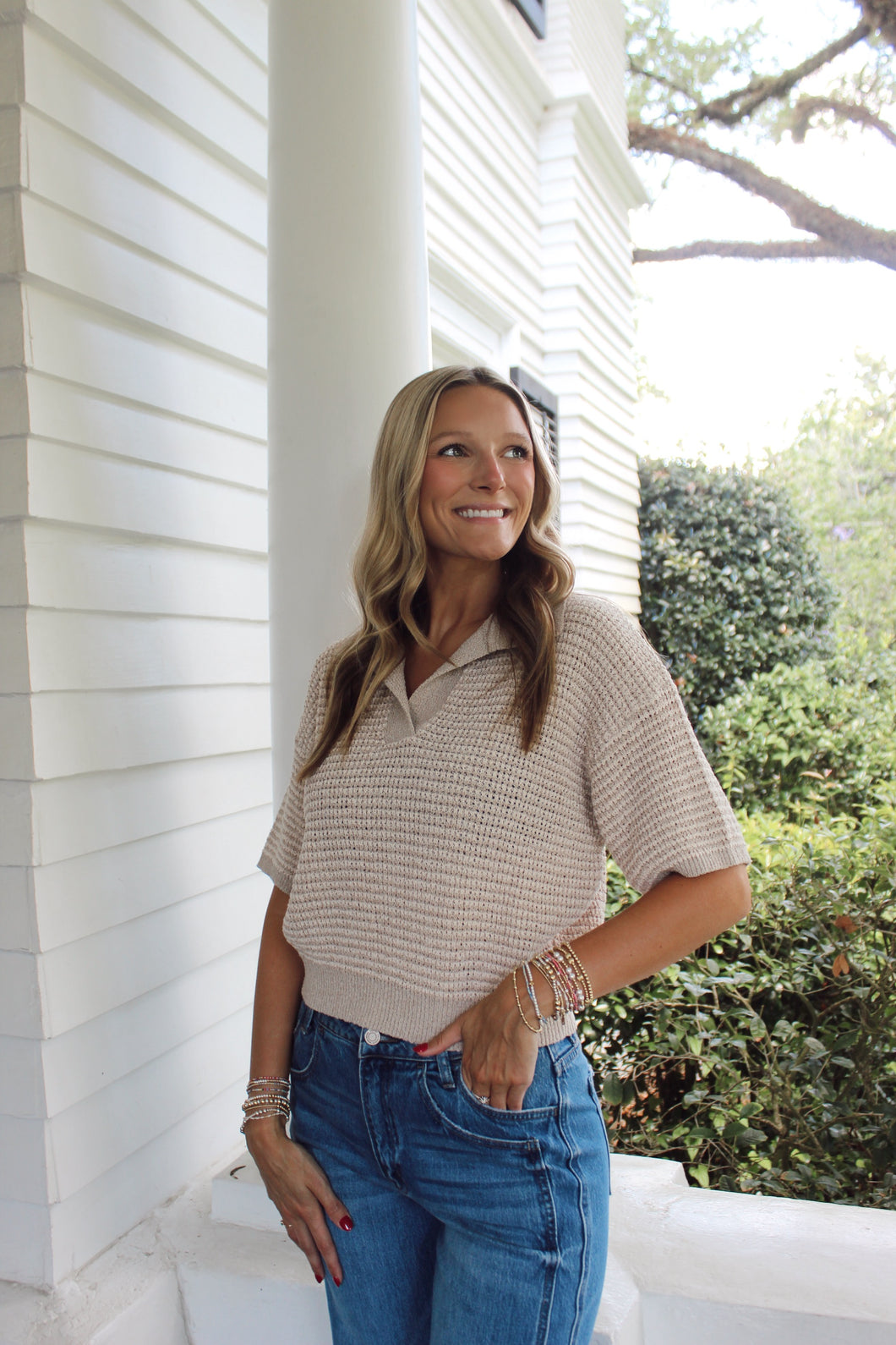 All Business Striped Top