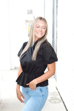 Load image into Gallery viewer, Cross My Heart Black Top
