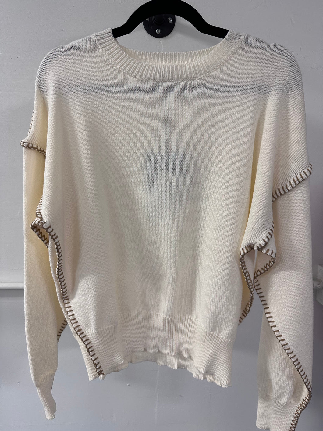 Heart Stitches Off-White Sweater