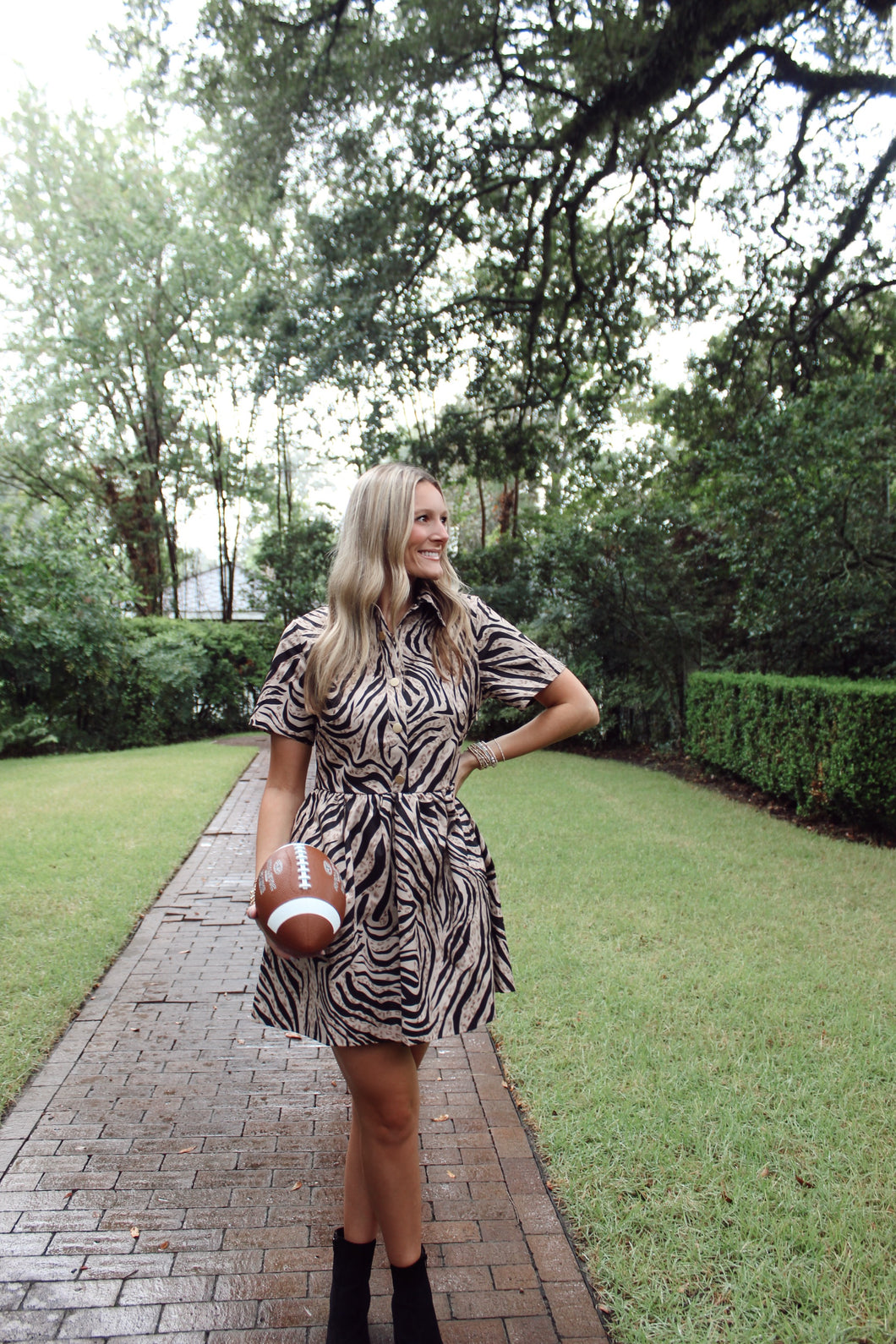 Nights With You Zebra Dress