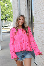 Load image into Gallery viewer, Palm Springs Pink Crochet Top
