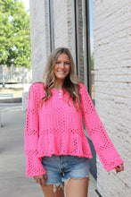 Load image into Gallery viewer, Palm Springs Pink Crochet Top
