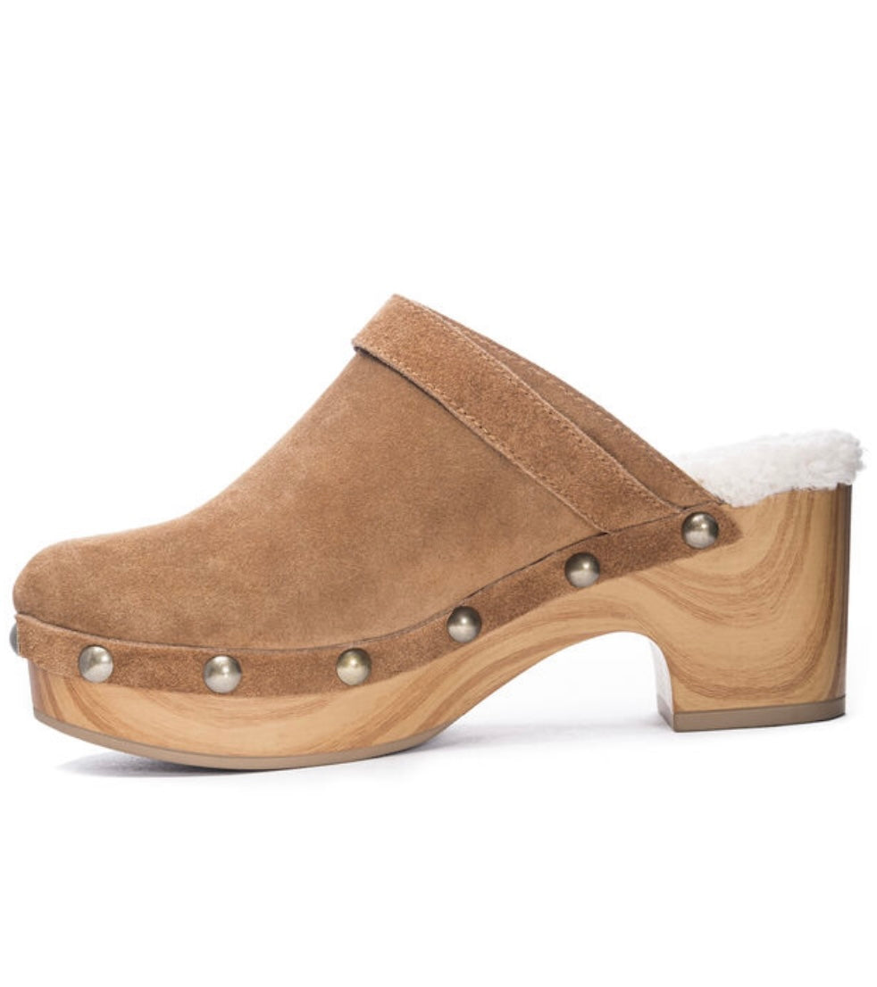 Carlie Suede Brown Clog