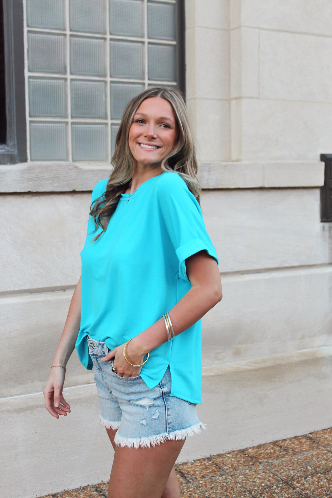 Stick With It Blue Tee