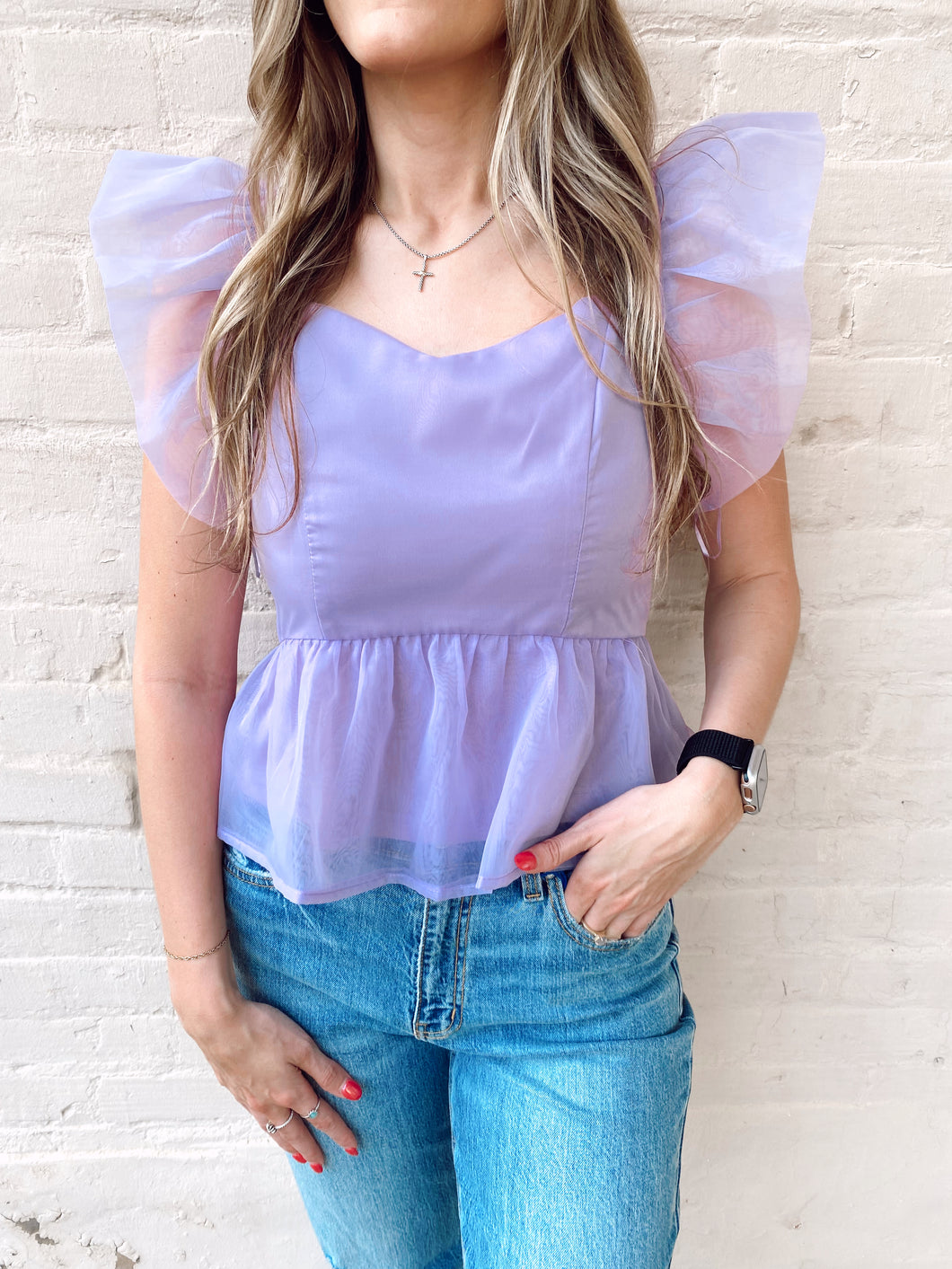 Oh So Lovely Lavender Ruffle Top